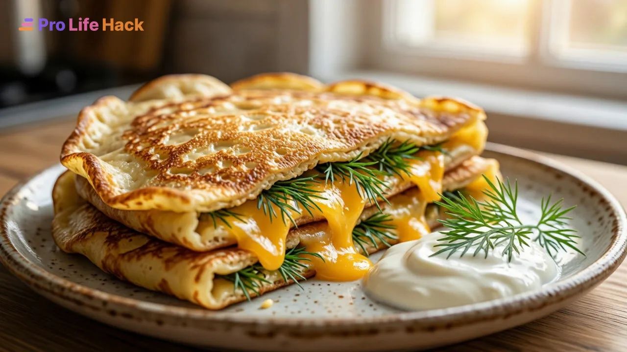 Блины с сыром и укропом