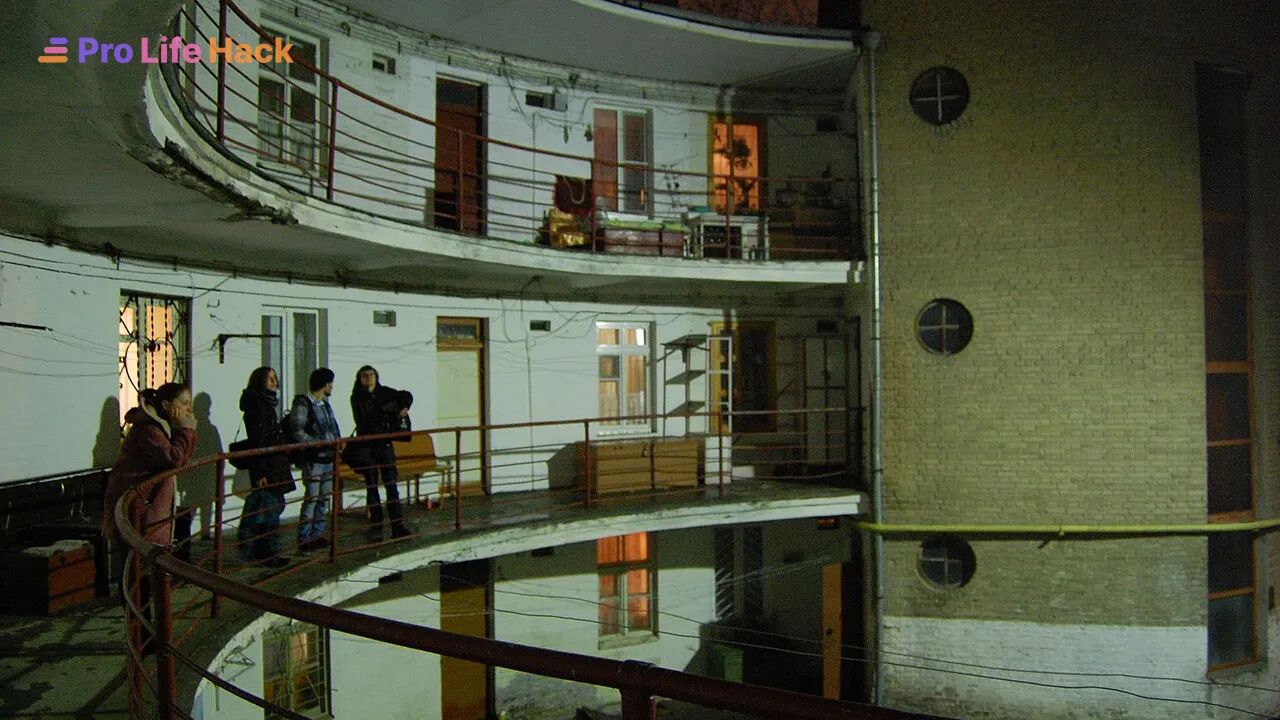 Вид на балконы-галереи внутри «Круглого дома», 2010 г.